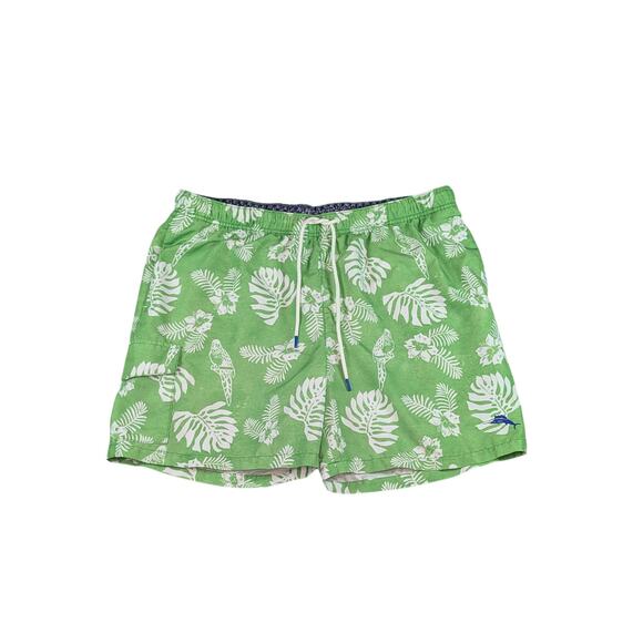Tommy Bahama Other - Tommy Bahama Tropical Swim Trunks Mens XL Island Parrot Print Resort Green White